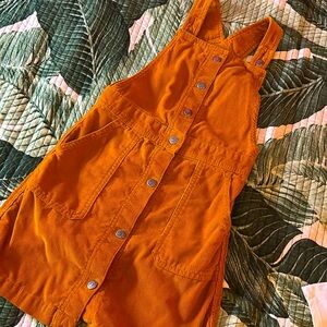 Corduroy overall button down dress
